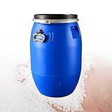 Blue Food Grade Plastic Barrel Water Drum Plastic Barrel with Lid for Fermentation，Shipping，Air Tight Industrial Storage Container(60L)