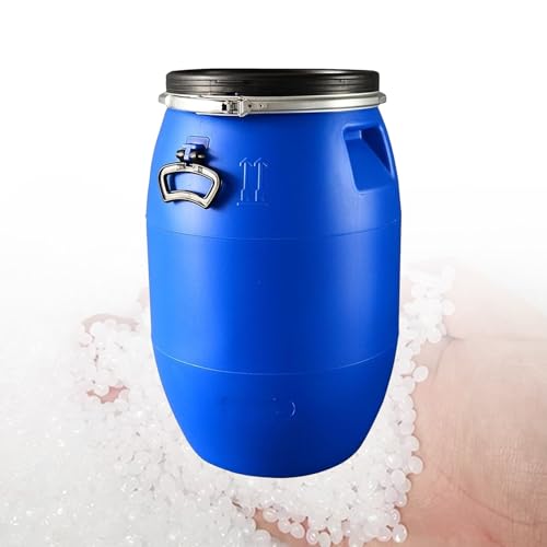 Blue Food Grade Plastic Barrel Water Drum Plastic Barrel with Lid for Fermentation，Shipping，Air Tight Industrial Storage Container(60L)