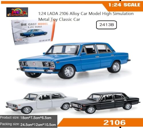 Image of WORSHIPER Diecast 1:24 Lada 2106 Alloy Car Model High Simulation Metal Toy Classic Car Vehicles Model Sound Light Collection Children Gift [Multicolor]