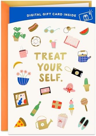 Hallmark Gift Card Greeting Card (Treat Yourself) Add a Digital G...