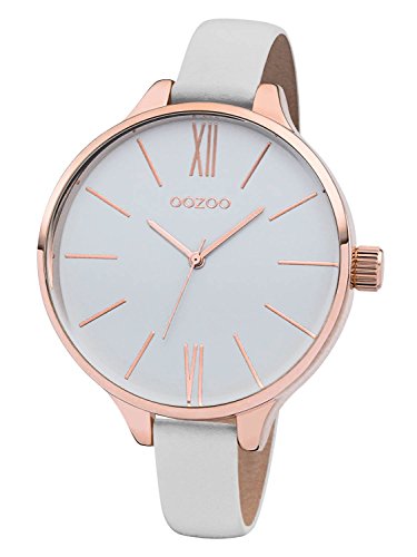 Preisvergleich Produktbild Oozoo Damenuhr mit Lederband 45 MM Rose / Hellgrau / Hellgrau C9542