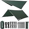 V VONTOX Tarp 3x3M/3x5M Wasserdicht, Camping Zeltplane, Anti-UV Schnee Regen Sonnen Schutz, mit Öse + Aluminiumstifte…