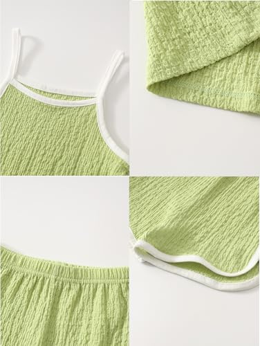 Image of Girls 8 Pieces Summer Outfits Casual Cami Tank Top and Dolphin Shorts Clothing Sets 4-8Y
