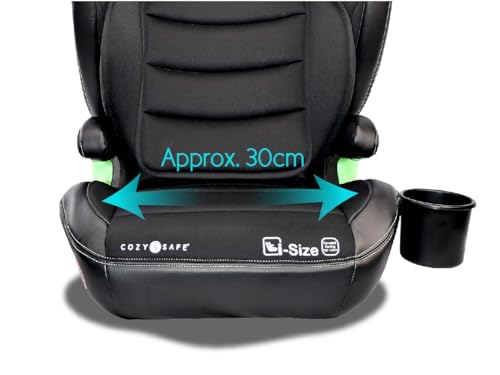 Cozy N Safe Augusta i-Size - Seggiolino auto per bambini, 100-150 cm, gruppo 2/3 (15-36 kg/4-12 anni) ISOFix, seggiolino regolabile ECE R129, colore nero