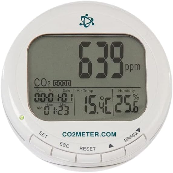 CO2Meter AZ-0004 Indoor Air Quality CO2 Meter, Temperature And Relative Humidity, White