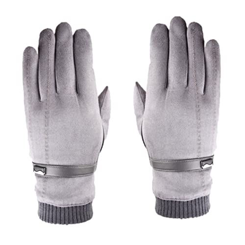 Gants en Daim d'hiver Hommes Gants Chauds Gants De Mode Gants d'hiver Plus Velours Plus Gants Épais Gants À Écran Tactile Gants De Sport Extérieur Gants 1pair Gris D, Gants Tactiles, Gants en Daim Cover