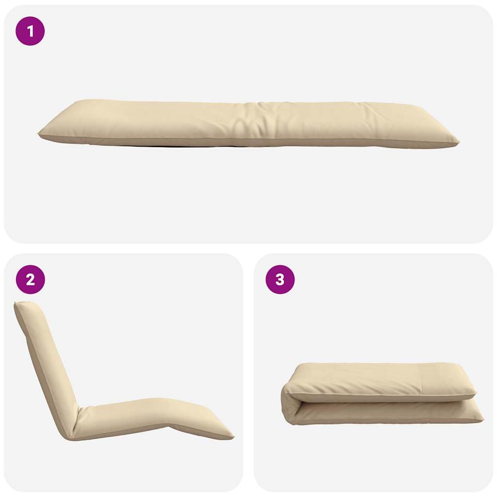 vidaXL Sonnenliege Klappbar Beige 175x54x8,5 cm Oxford-Gewebe, Sonnenbett, Liege, Bodenstuhl, Liegestuhl, Chaiselongue, Bodensessel, Relaxsessel