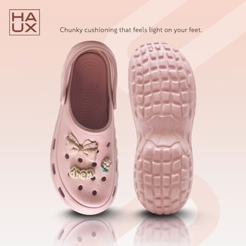Image of HAUX Women's Classic Charms Clogs /Sandals with Adjustable Back Strap for Adult | Comfortable & Light Weight | Stylish & Anti-Skid | Everyday Use Clogs for Girls & Ladies