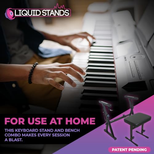 Liquid Stands KIT-MS1078-MS1083 Piano Keyboard Stand And Bench Set thumb #7