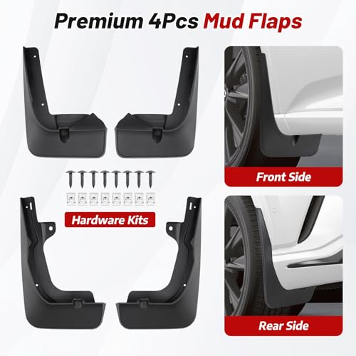 Image of Sunsdrew Mud Flaps for 2023 2024 2025 Lexus RX350 RX350h RX500h Accessories,All Weather Guard Splash Lexus RX Guards Mudguards,No-Drill Front&Rear Fender with Hardware Kits