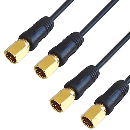 F-FACTORY アンテナケーブル 0.3m (スリム・極細) 4K8K/ BS/CS/地デジ/CATV 放送対応 S-2.5C-FB 同軸ケーブル 0.3m 2本入り 両端F型コネクター(ネジ式) 黒/ブラック FNT-2CNN-GB03