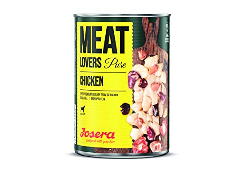 Josera Meat Lovers Pure Chicken | Alimento umido per cani | Alto contenuto di carne | Senza cereali | Delizioso pollo | Alimento completo | 6 x 400 g