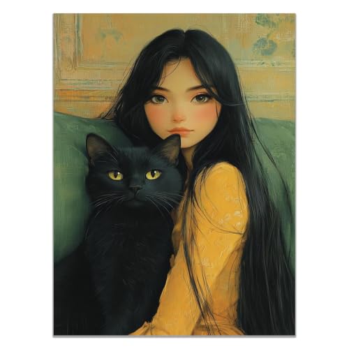 Tableau sur toile femme aux longs cheveux beige de 40x60cm sans cadre pour chambre à coucher