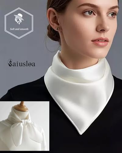 Solid Color Neck Scarf For Women Square Satin Head Scarves headband Bandanas 23.6× 23.6 inches2