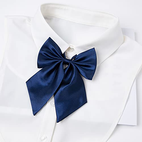 Image of LOPURO Lady Adjustable Pre-tied Bow Tie, Pre Women Uniform Bow Tie Solid Color Bowties for Women Cosplay Party