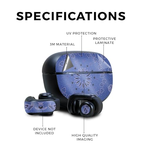 Image of Glossy Glitter Skin Compatible with Bose Ultra Open Earbuds - Blue Bandana - Premium 3M Vinyl Protective Wrap Decal Cover - Easy to Apply | Crafted in The USA by MightySkins