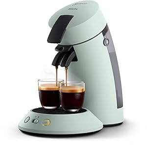 Philips Senseo Original Plus Koffiepadapparaat – 2 Koffievariaties (Mild en Intens) – Zet 1 of 2 Kopjes Tegelijk – 0.7 Liter Waterreservoir – Matte afwerking – Intensiteit selectie – Mint – CSA210/20