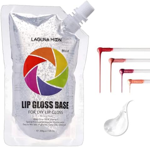 Clear Lip Gloss Base for DIY Lip Gloss Kit - 7.05oz Versagel w/ Olive Oil & Vitamin E for Smooth, Hydrated, Moisturized Lips - Fragrance-Free, Safe for Sensitive Skin - Small Business DIY Supplies