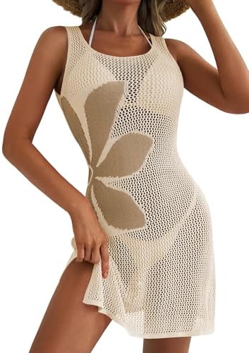 Cakulo Womens Swimsuit Coverup Crochet Bathing Suit Beach Cover U...