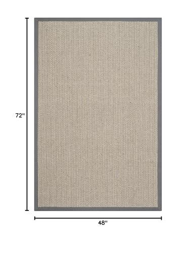 Tapete decorativo SAFAVIEH Natural Fiber 4' x 6' gris y marrón miniatura 2