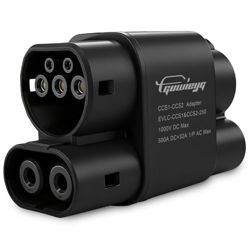 GUWIEYG CCS1 to CCS2 Adapter DC 1000V 500A CCS1 Charger to CCS2 EVs Type1 to Type2 Charging Connector for Electric Vehicle Car Charging