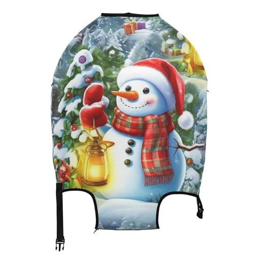 Joisal Suitcase Covers Luggage Protector Cute Cheerful Snowman Santa Winter Elastic Colorful Travel Vacation Essentials, M, Fits 22-24 Inch Case2