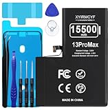 XYIRMCYF 15500mAh Super Capacity Battery Compatible with iPhone 13 Pro Max, 0 Cycle Li-Polymer Replacement Battery for iPhone 13 Pro Max, with Professional Repair Tool Kit