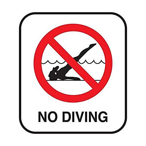 Inlays Ceramic Skid-Resistant No Diving Symbol Depth Marker for In Ground Pools C621500