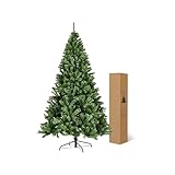 Árbol de Navidad Artificial de 210 cm con 800 Ramas, Pino de Plástico Realista con Base Metálica Plegable Fácil de...