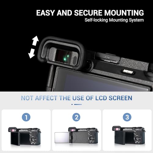 Image of A6700 Eyepiece Eyecup Eye Cup, JJC 2 Pack Eyecup Viewfinder for Sony A6700 Camera, Replaces Sony FDA-EP20 Eyepiece, Soft Silicone Material,360-Degree Rotatable,Protect Viewfinder from Impact & Scratch