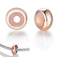 QttvbTna Charms Stopper 925er Sterling Silber, Silber Spacer Bead Charm Stopper mit Gummi Clip Spacer Stopper Charms Perlen für Damen Bead Charms Armbänder Anhänger