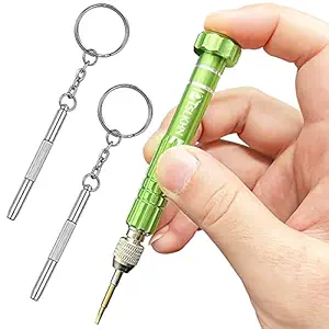 PTSLKHN Eyeglass Repair Kit Screwdriver, 5-in-1 Multifunctional Small Screwdriver, S2 Steel Eyeglass Screwdriver Kit for Eyeglass, Sunglasses, Electronics, Cellphone, Jewelry and More (Green)