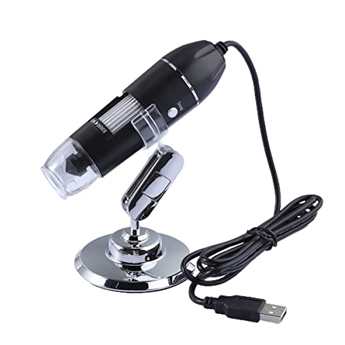 Microscope 1600X 3 in 1 USB Adjustable Digital Microscope Interface Electron Microscopes 8 LEDs with Bracket(1000X)