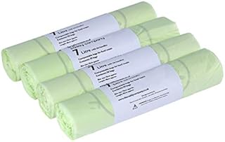 7L x 200 Tie Handle Compostable Kitchen Caddy Liners - Food Waste Bin Liners - EN 13432 - 7 litre Bags