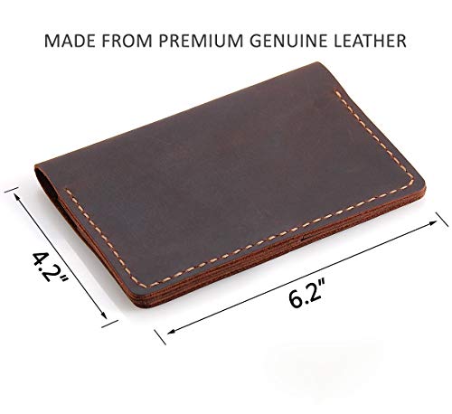 Leather Journal Cover For Field Notes, Notebook Cover For Moleskine Cahier, Handmade Vintage Leather Cover For 3.5" X 5.5" Notebooks, Coffee #TOP2