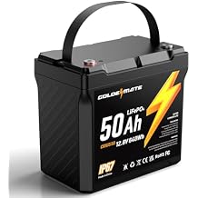 GOLDENMATE 12V 50Ah LiFePO4 Battery, IP67 Waterproof, 5000+ Deep Cycles, Built-in BMS & Grade A Lithium Iron Phosphate Battery Cell, Ideal for RV, Camping, Solar, Marine, Trolling Motor, Off-grid Sets