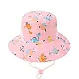 Cappello da sole per bambini, cappello estivo, unisex, con protezione per il collo, in cotone, protezione UV, da spiaggia, A22 Rosa, Einheitsgröße