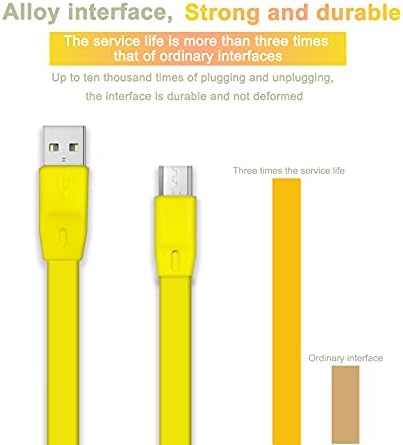 Aiivioll UE Boom Replacement Charging Cable Flat USB Power Cable Speaker charging cable, data cable, Compatible with Logitech UE Boom2 / Boom3 / Megaboom/Miniboom/Roll Wireless Speaker (Yellow)