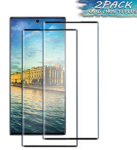 [2Pack] Samsung Galaxy Note 10 +/Note 10 Plus Screen Protector, Tempered Glass Anti-Scratch, Bubble Free and Case Friendly, 3D Curved Edge, Screen Protector Compatible Note 10 +/Note 10 Plus