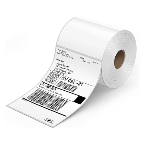 Rollo Direct Thermal Shipping Labels - 500 4x6 Thermal Label Roll - Perforated and Strong Adhesive (Commercial Grade) Cover