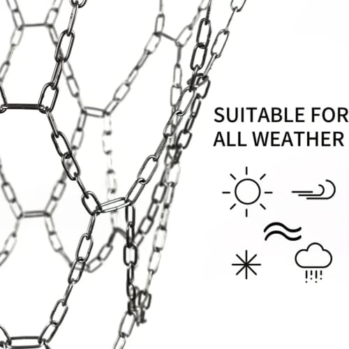 Enveed Basketball Net Chain, Metal Basketball Net, Steel Chain Basketball Net, Galvanized Iron Basketball Net, Heavy Duty Metal Chain Replacement With S Hook #TOP6