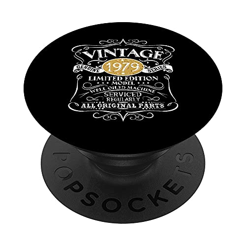 Vintage 1979 - Regalo de cumpleaños para hombre y mujer, diseño original PopSockets PopGrip Intercambiable