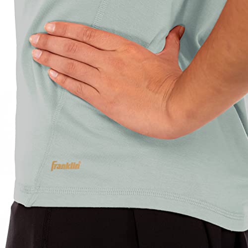 Franklin Sports Women's Cross Back V-Neck T-Shirt-Relaxed Fit, Aloe, Small #TOP5