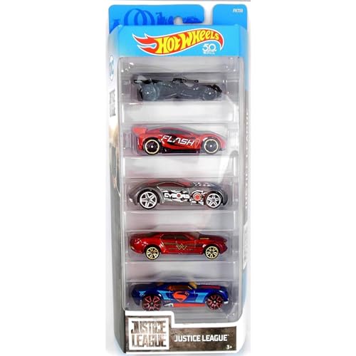 Hot Wheels Justice League 5er Fahrzeug Set - 5 verschiedene Charakterfahrzeuge im Maßstab 1 : 64 Hot Wheels Justice League 5er Fahrzeug Set - 5 verschiedene Charakterfahrzeuge im Maßstab 1 : 64