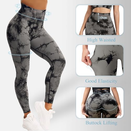 Zhiaek Mallas Deporte Mujer Cintura Alta Leggins Mujer Push Up Elástico Sin Costuras Pantalon Deporte Ropa Deportiva Mujer para Yoga Fitness Pilates Training - imagen 4