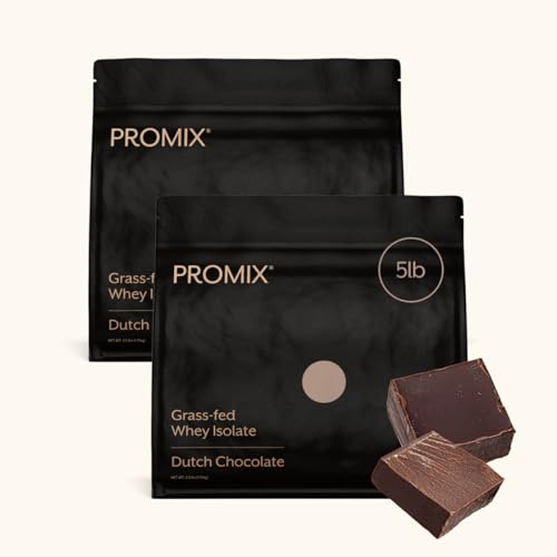 Image of ProMix Nutrition Whey Protein Isolate Powder, Chocolate - Grass-Fed - Post Workout Fitness & Nutrition Shakes, Smoothies, Baking & Cooking Recipes - Gluten-Free & Keto-Friendly - 5lb