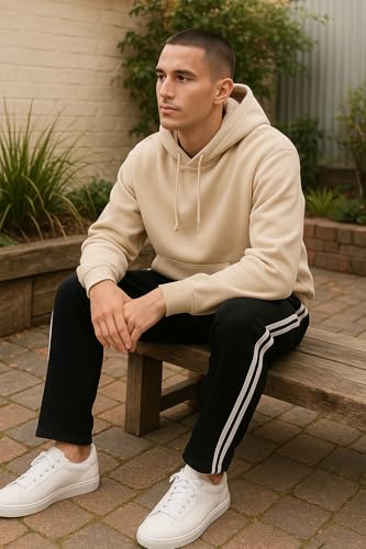 Image of dockstreet Straight Wide fit Long Length Trouser Style Drawstring Trackpant for Men /Trending Sporty Style, Relaxed Casual Pants for Men