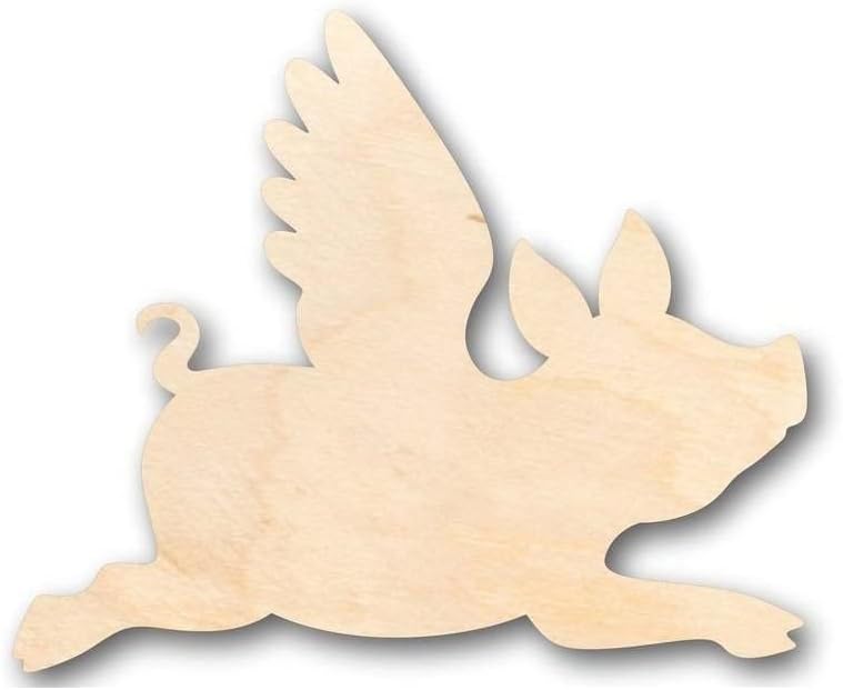 Unfinished Wood Flying Pig Shape Animal Joke Craft up to 46" DIY 20" / 1/2"