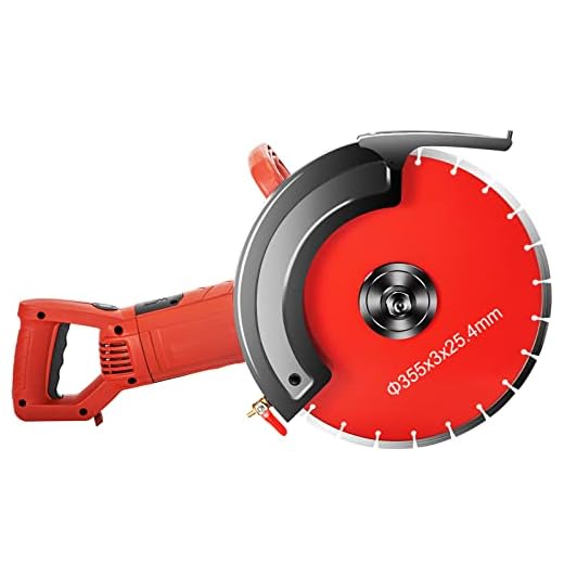 VEVOR 14" Electric Concrete Saw, 1800W Concrete Cutter 15Amp Cut-off Saw, Wet/Dry Corded Circular Saw with 14" Blade and Attachments, 5" Cut Depth Masonry Saw for Granite, Brick, Porcelain