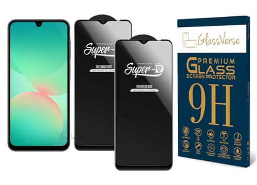 GlassVerse Toughened Oleophobic Tempered Glass For Samsung galaxy A26 5G (Pack Of 2) with Free Installation Kit Full screen Coverage - 6.7 inch